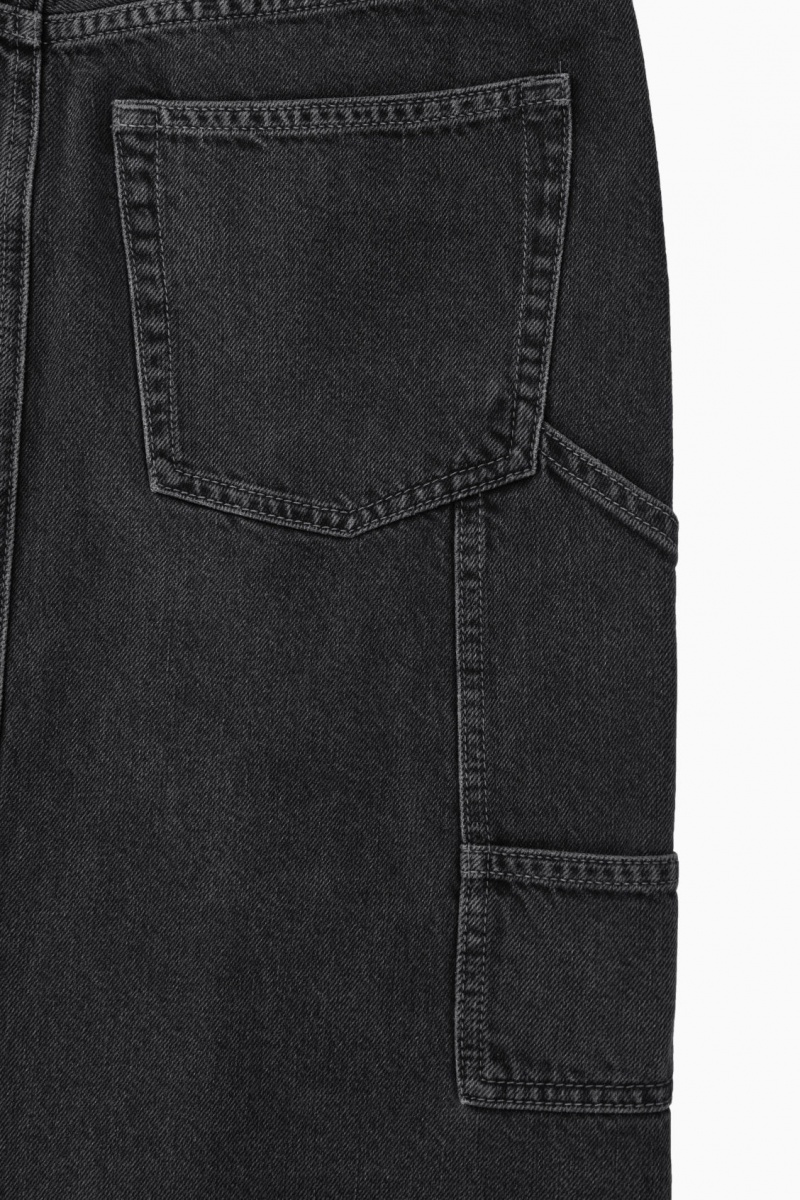 Women's COS Denim Maxi Skirt Black NZ-08UZOKSHV