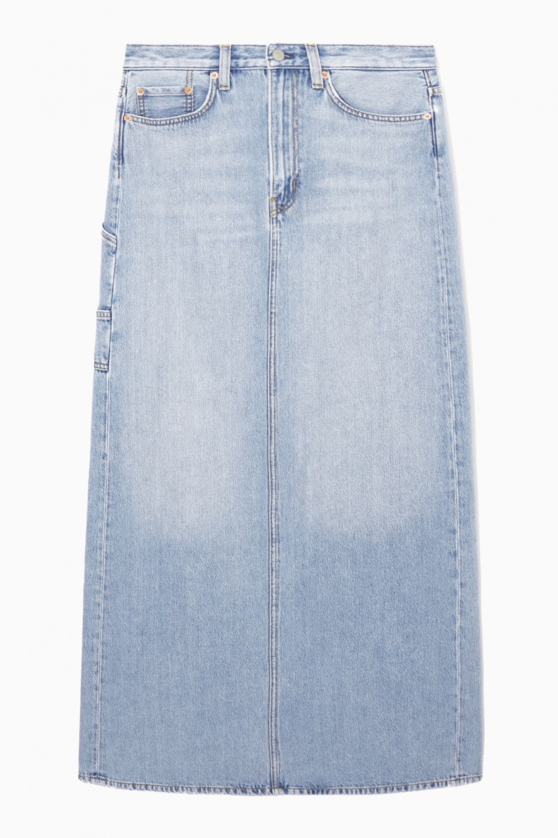 Women's COS Denim Maxi Skirt Light Blue NZ-09OBRUACL