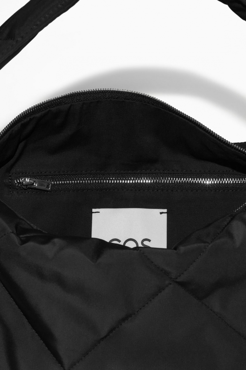 Women's COS Diamond-Quilted Shoulder Bags Black NZ-38SCYDFHN