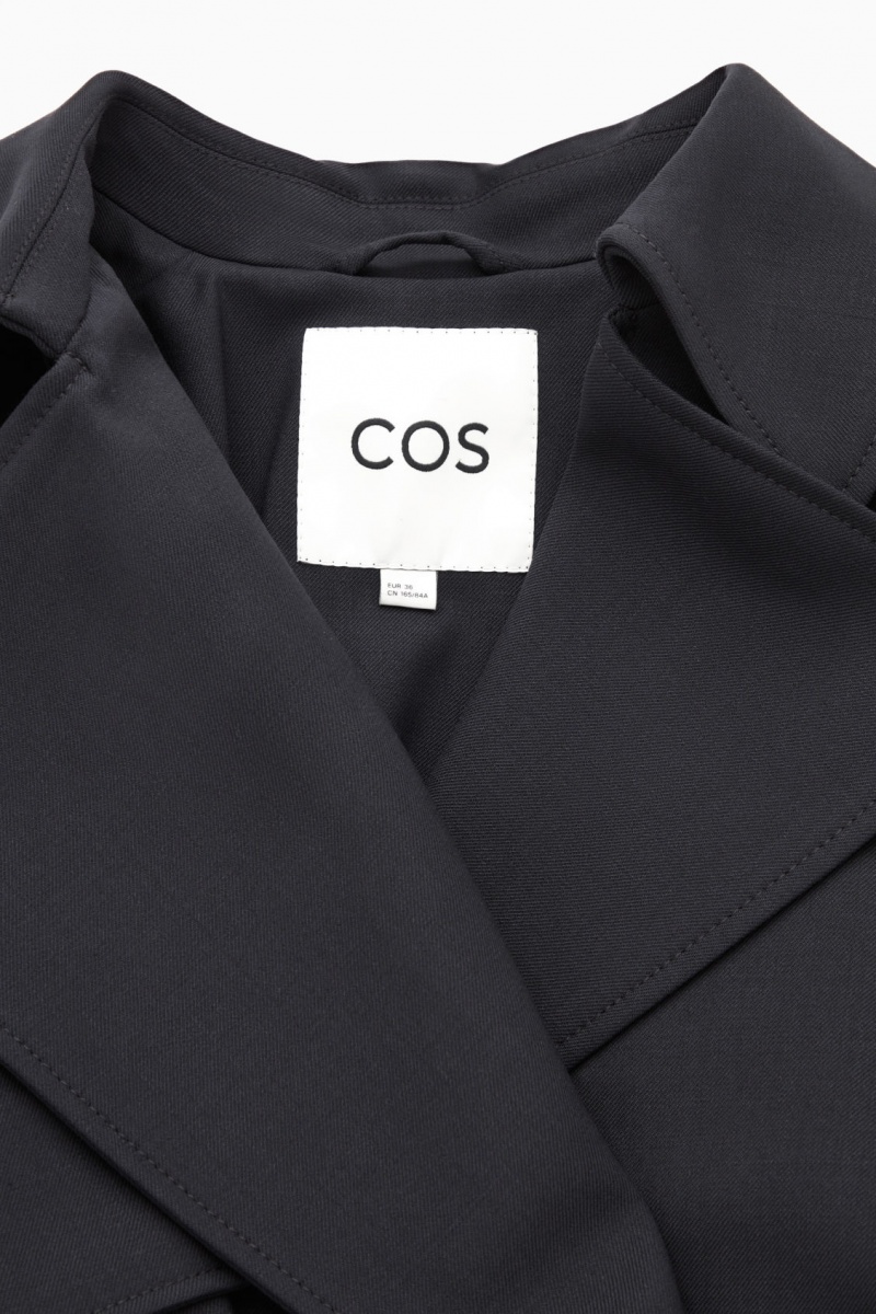 Women's COS Double-Breasted Trench Coats Navy NZ-61VKQJFPD