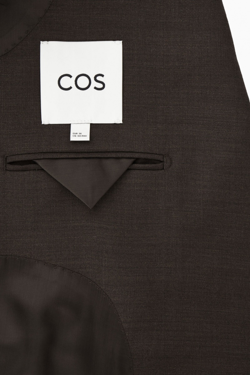 Women's COS Double-Breasted Wool Blazer Dark Brown NZ-13WNZMHKS