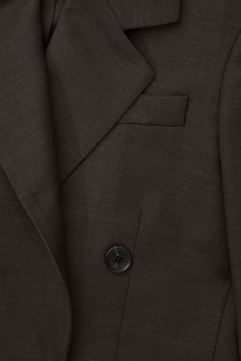 Women's COS Double-Breasted Wool Blazer Dark Brown NZ-13WNZMHKS