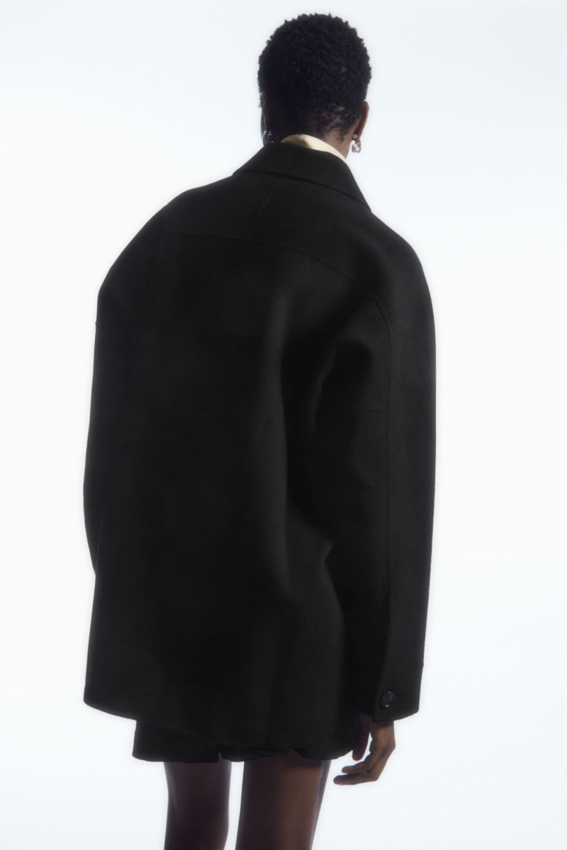 Women's COS Double-Faced Wool Jackets Black NZ-34NHVPLOG