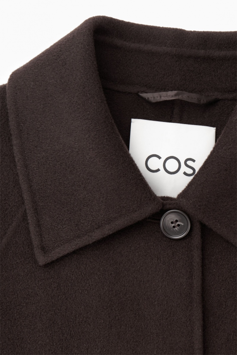 Women's COS Double-Faced Wool Jackets Dark Brown NZ-72BLFXOYJ