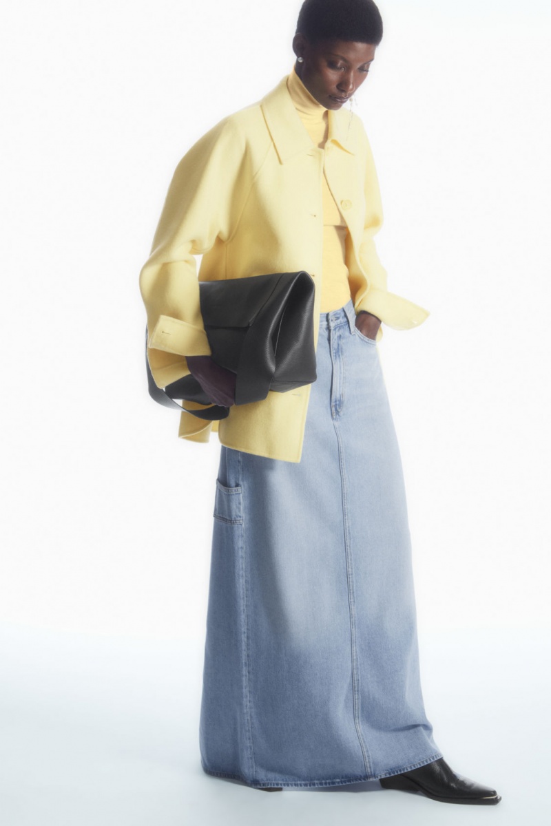 Women's COS Double-Faced Wool Jackets Yellow NZ-26EZXSLDI