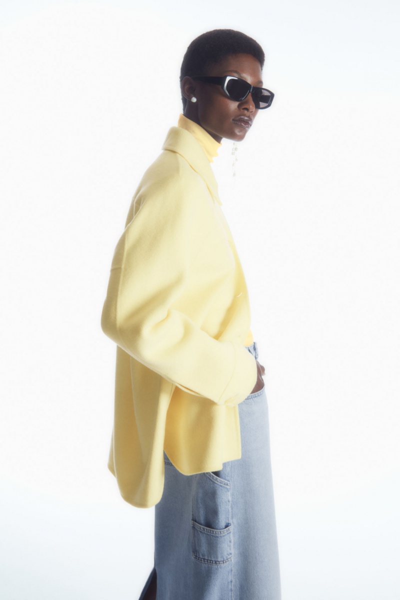 Women's COS Double-Faced Wool Jackets Yellow NZ-26EZXSLDI