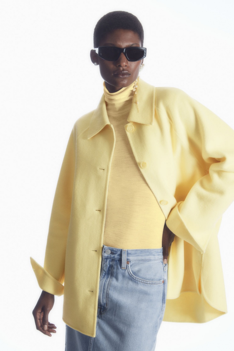 Women\'s COS Double-Faced Wool Jackets Yellow NZ-26EZXSLDI