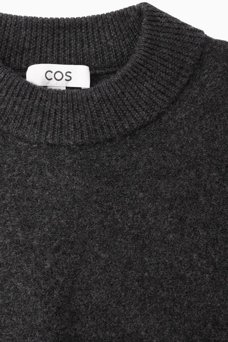 Women's COS Dropped-Shoulder Boiled-Wool Sweaters Dark Grey NZ-57IQMBJTK