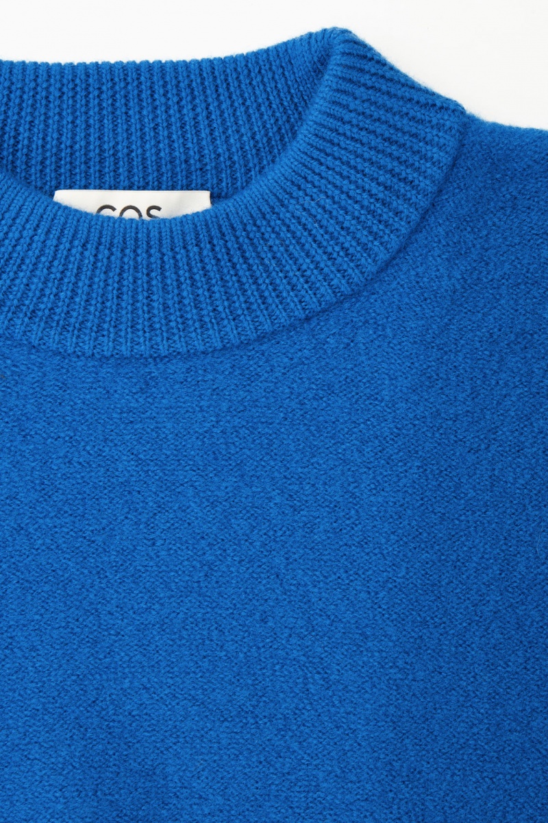 Women's COS Dropped-Shoulder Boiled-Wool Sweaters Dark Blue NZ-71HJCBRNP