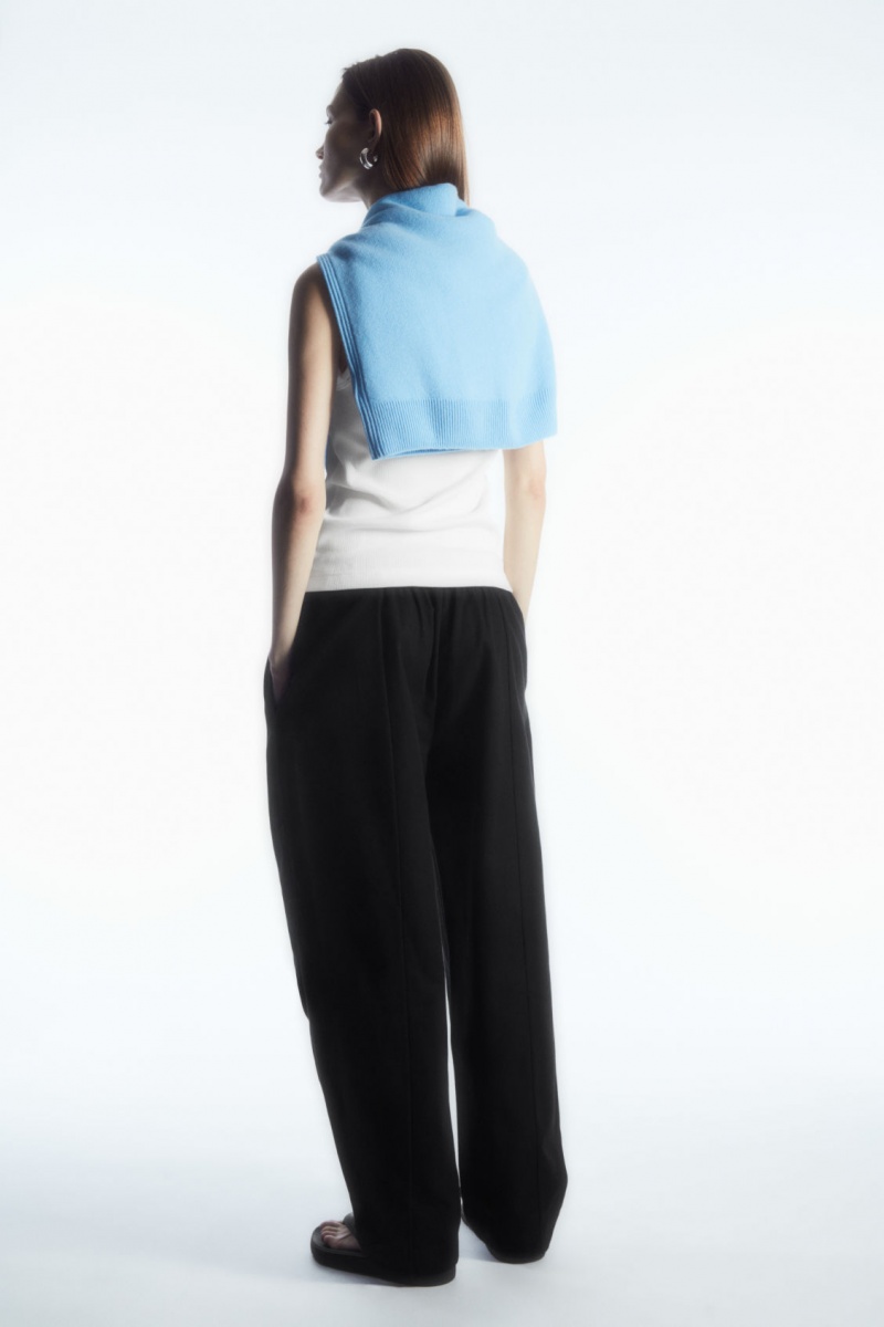 Women's COS Elasticated Barrel-Leg Trousers Black NZ-27HRPJBQN