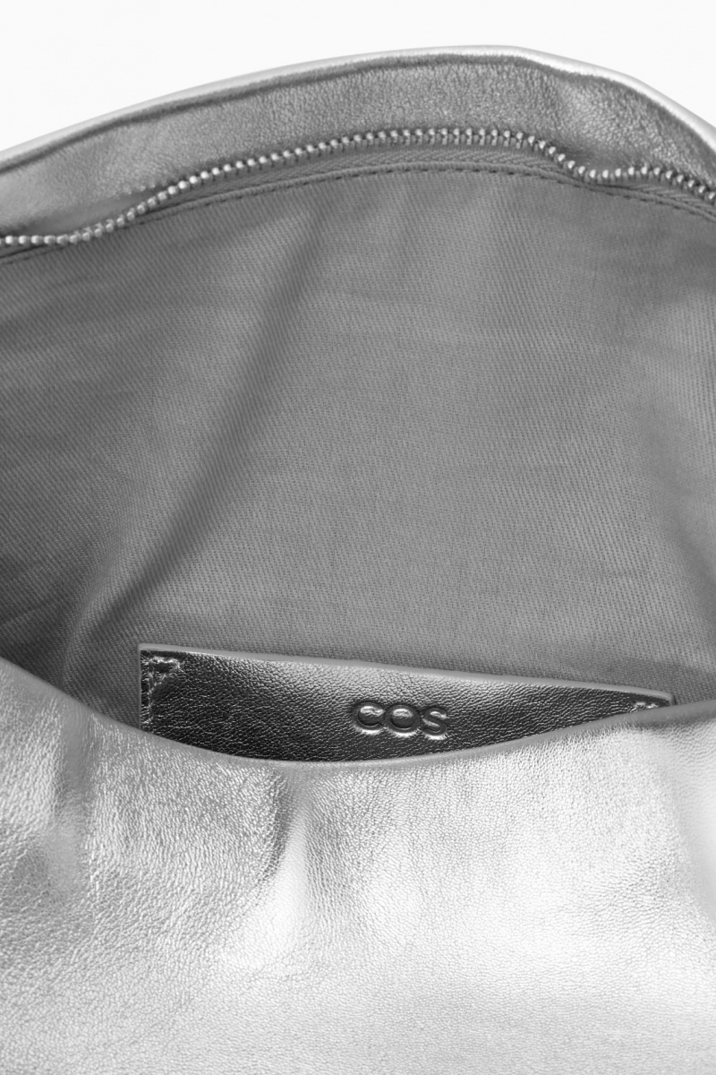 Women's COS Embroidered Western Leather Clutch Bags Silver NZ-31VQXBJMU