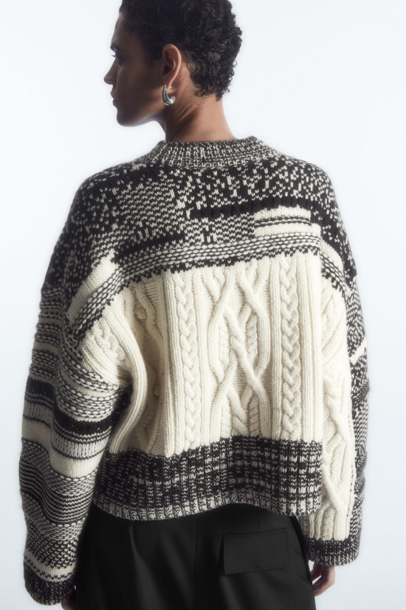 Women's COS Fair Isle Wool And Cashmere Jumpers Black / White NZ-35HEJSXWG