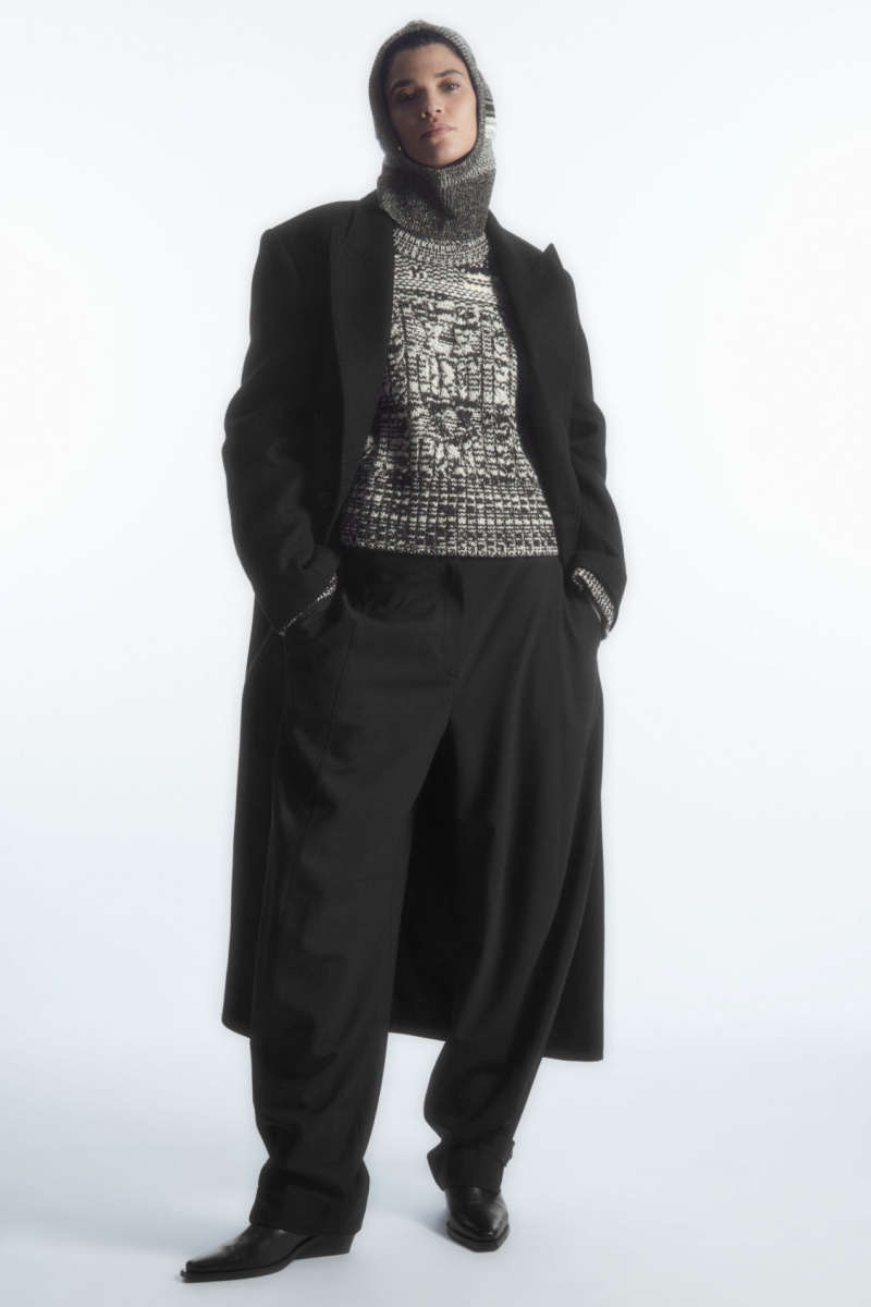 Women's COS Fair Isle Wool And Cashmere Jumpers Black / White NZ-35HEJSXWG