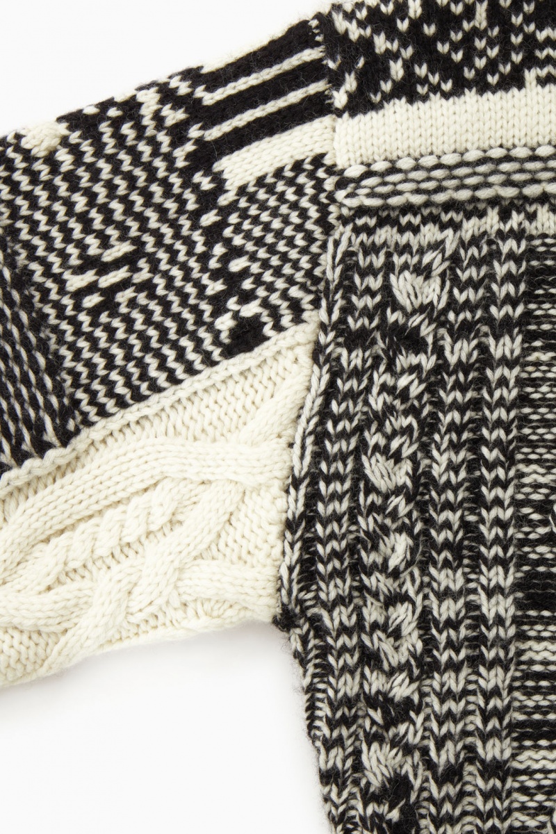 Women's COS Fair Isle Wool And Cashmere Jumpers Black / White NZ-35HEJSXWG