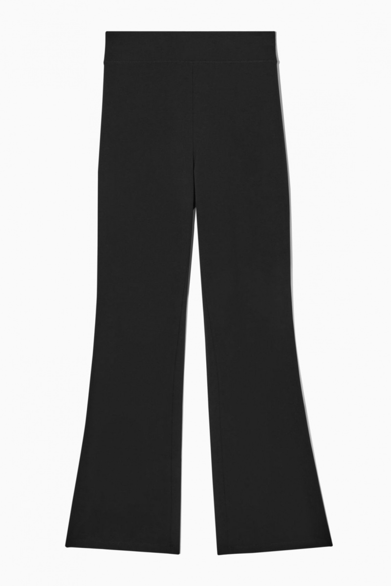 Women's COS Flared Jersey Pants Black NZ-57BUCYPNW