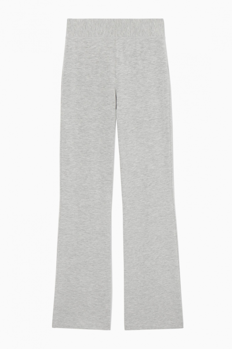 Women's COS Flared Jersey Trousers Light Grey NZ-50ZCYJIES