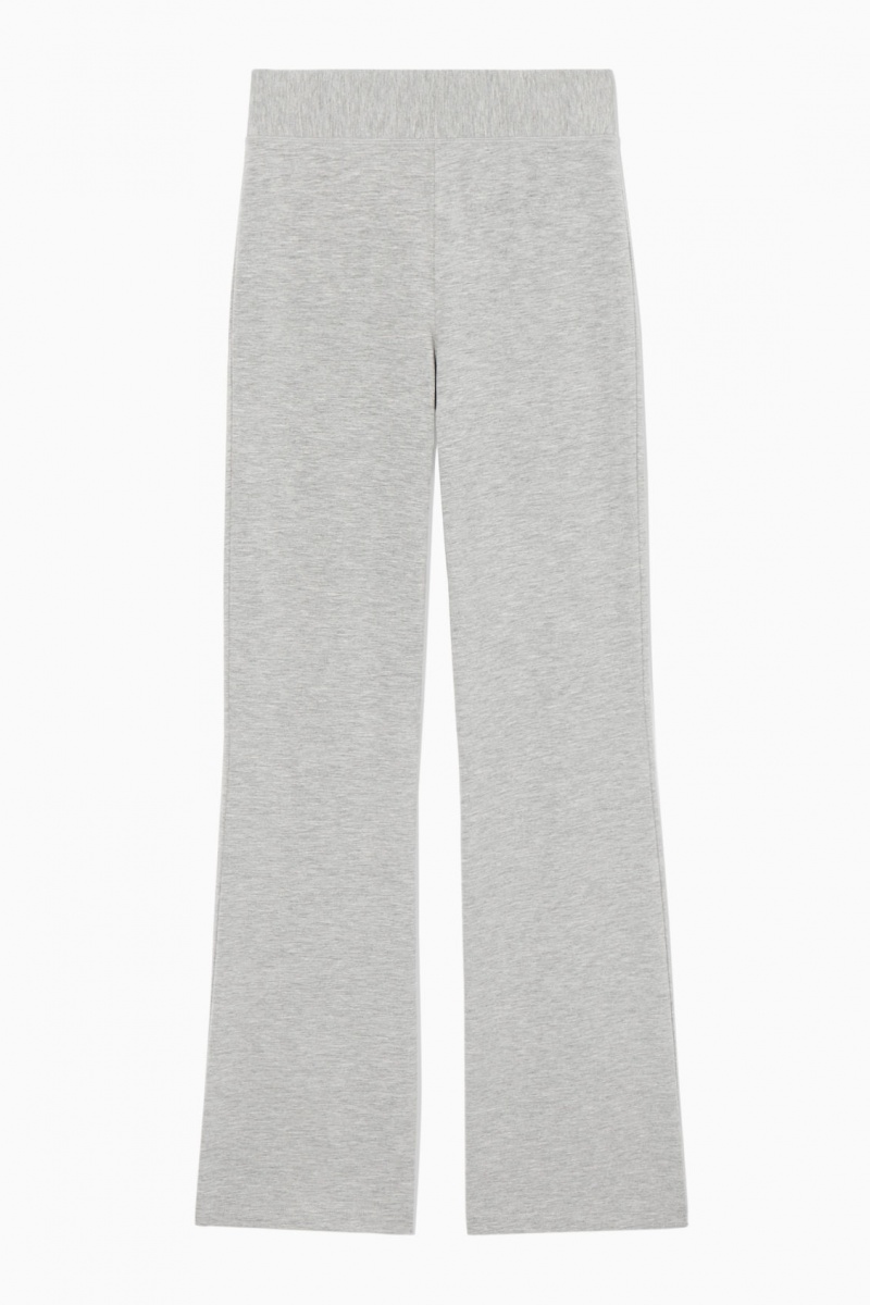 Women's COS Flared Jersey Trousers Light Grey NZ-50ZCYJIES