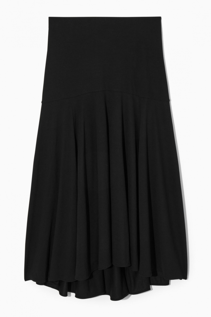 Women's COS Flared Maxi Skirt Black NZ-93WDRXSLA
