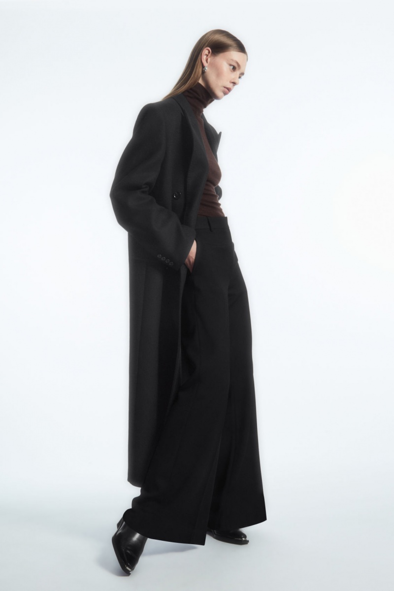 Women's COS Flared Wool Pants Black NZ-17ATFCGLJ