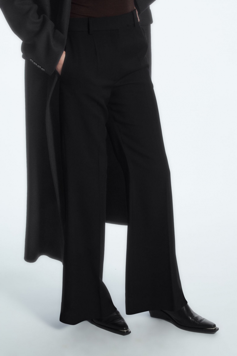Women's COS Flared Wool Pants Black NZ-17ATFCGLJ