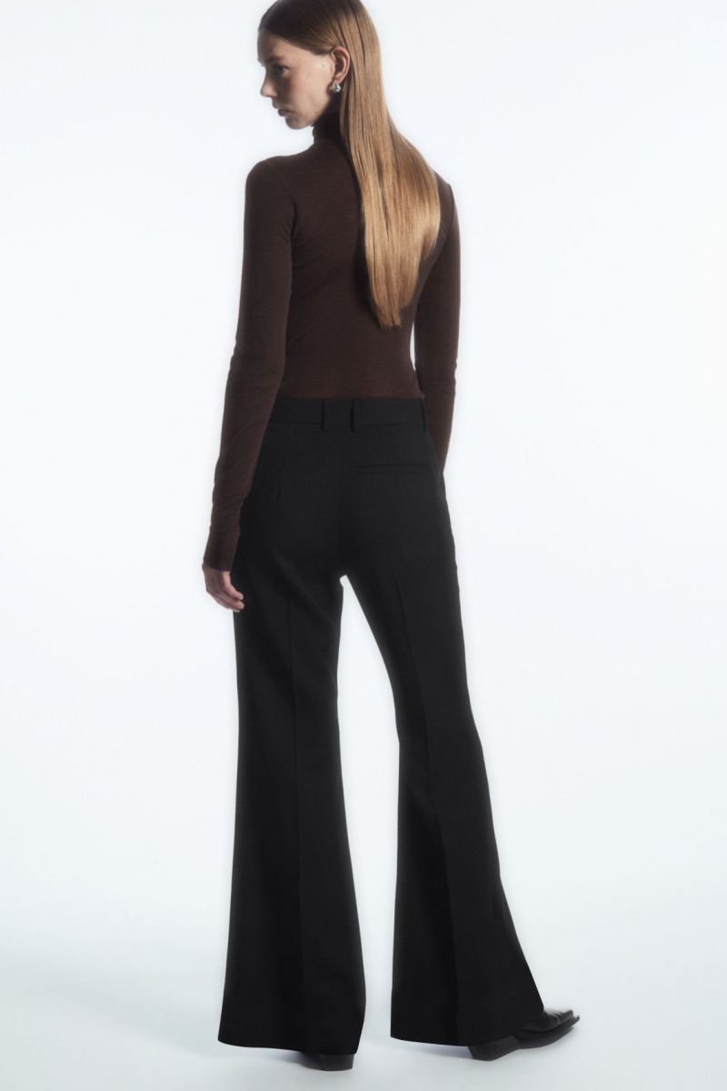 Women's COS Flared Wool Pants Black NZ-17ATFCGLJ