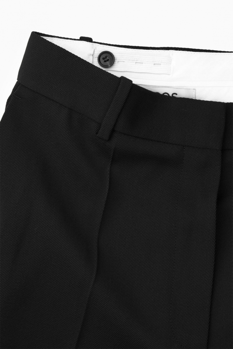 Women's COS Flared Wool Pants Black NZ-17ATFCGLJ