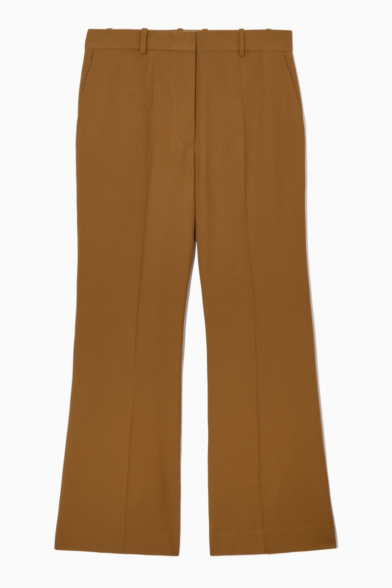 Women's COS Flared Wool Pants Brown NZ-39LYNVSCU