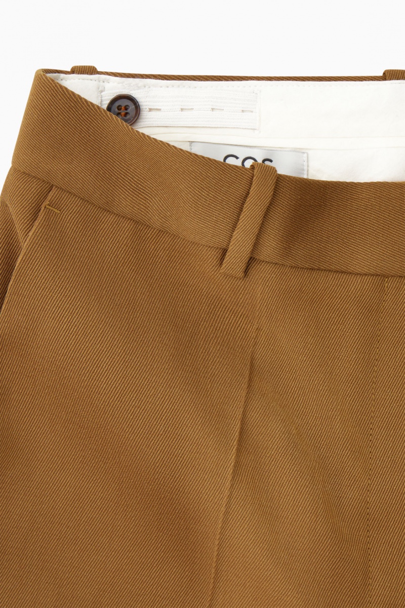 Women's COS Flared Wool Pants Brown NZ-39LYNVSCU