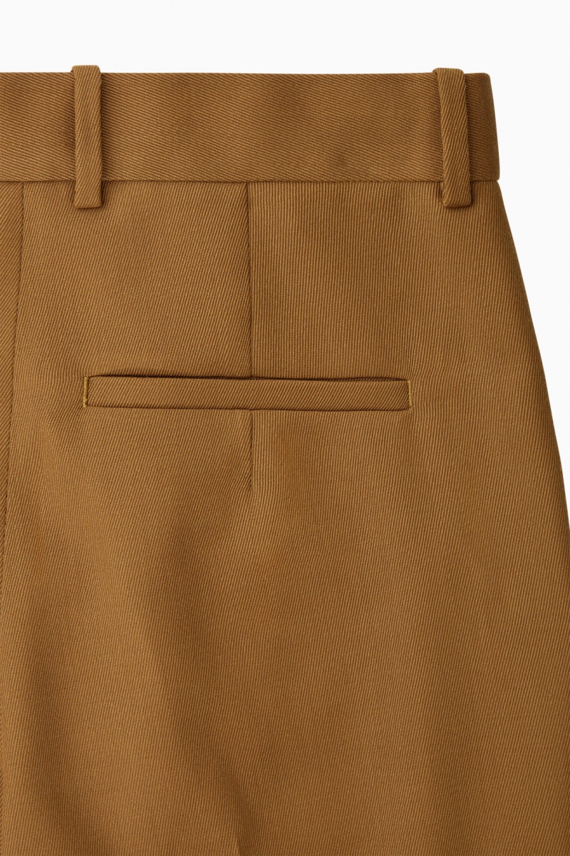 Women's COS Flared Wool Pants Brown NZ-39LYNVSCU