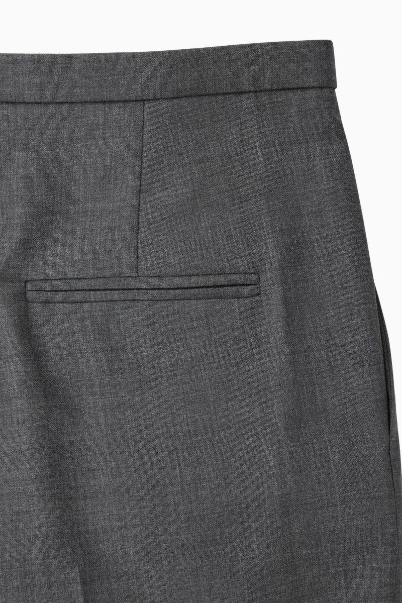 Women's COS Flared Wool Pants Dark Grey NZ-64KRDJPCE