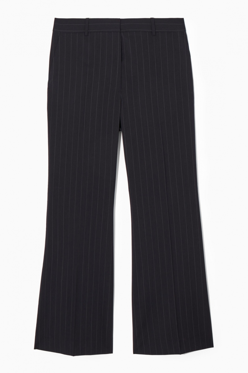 Women's COS Flared Wool Pants Navy NZ-76ZIYLVGR