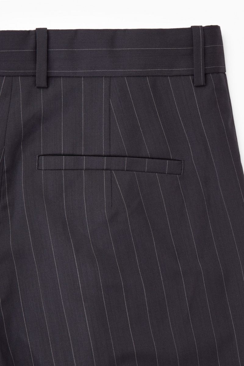 Women's COS Flared Wool Pants Navy NZ-76ZIYLVGR