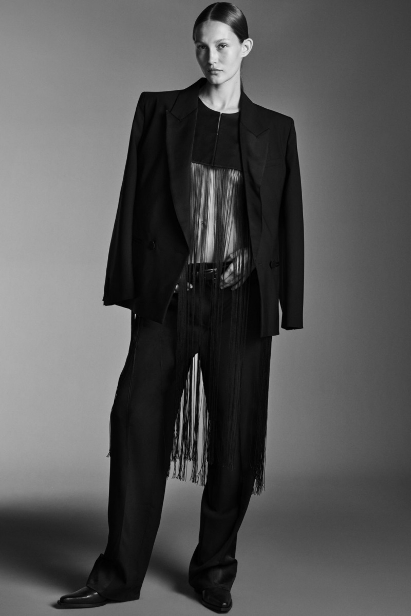 Women's COS Fringed Cape Tops Black NZ-74BUWVYMI
