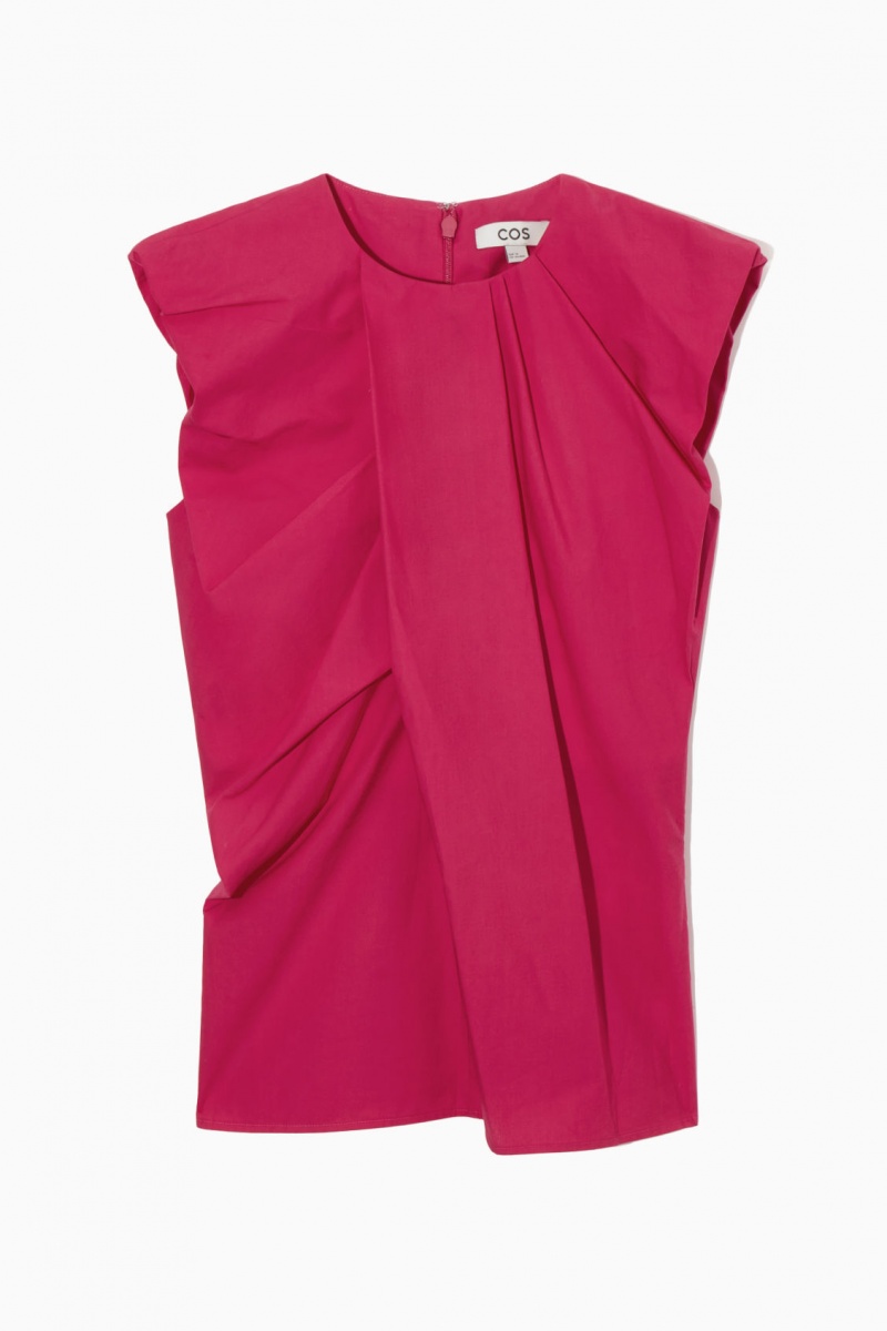 Women's COS Gathered Draped Sleeveless Tops Light Pink NZ-35TIEXJMH