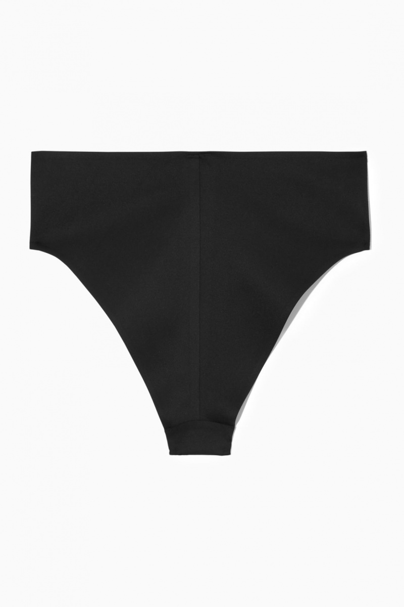 Women's COS High-Waisted Bikini Briefs Swimwear Black NZ-28OEFINRB