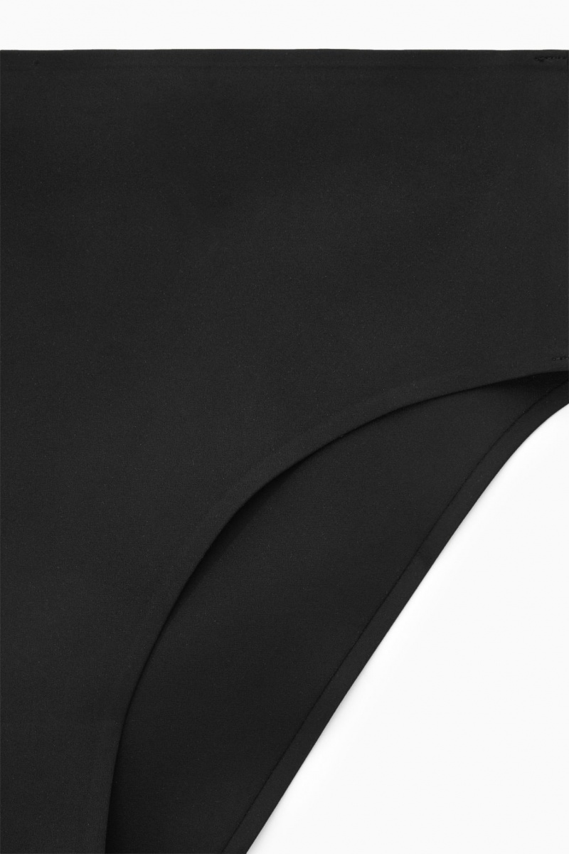 Women's COS High-Waisted Bikini Briefs Swimwear Black NZ-28OEFINRB