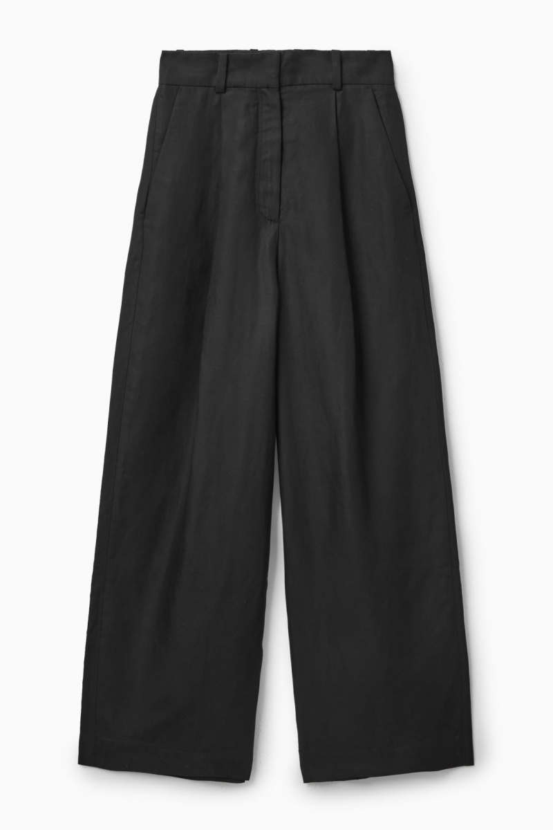 Women's COS High-Waisted Wide-Leg Trousers Black NZ-83KUBQYSJ