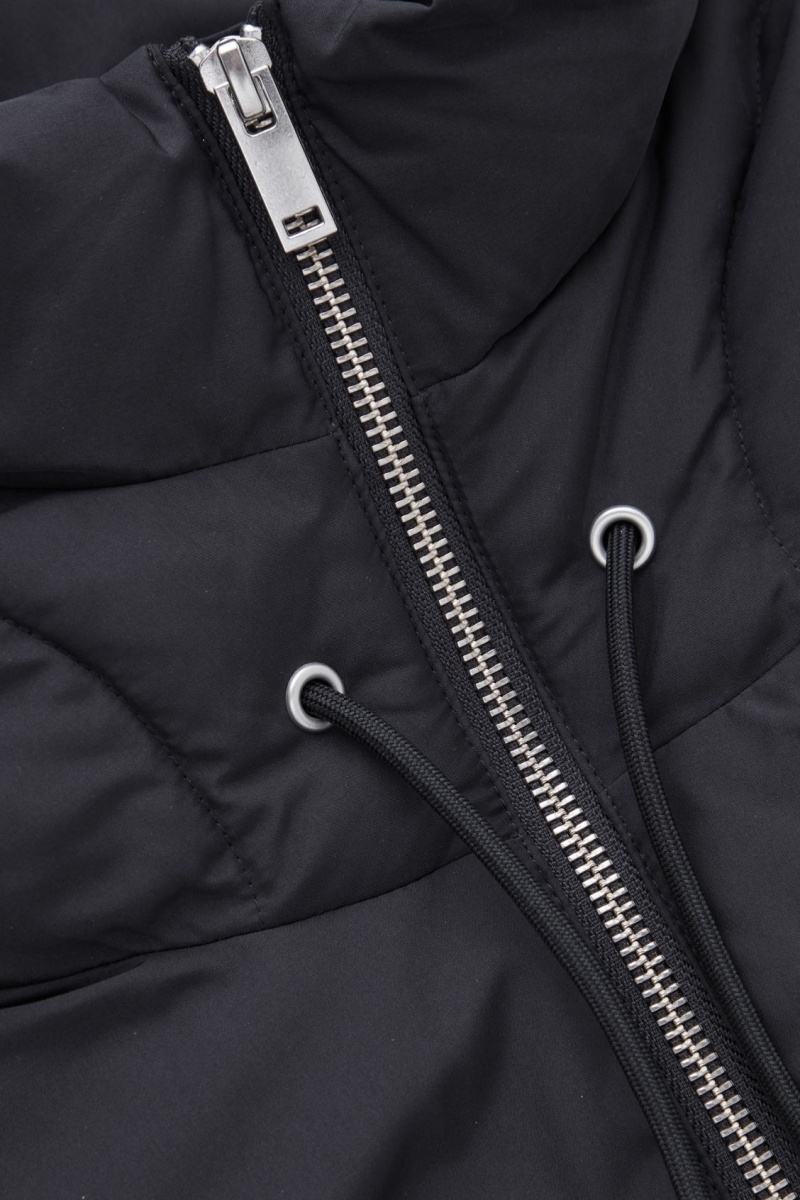 Women's COS Hooded Mock Collar Vest Black NZ-82UYIOZMA