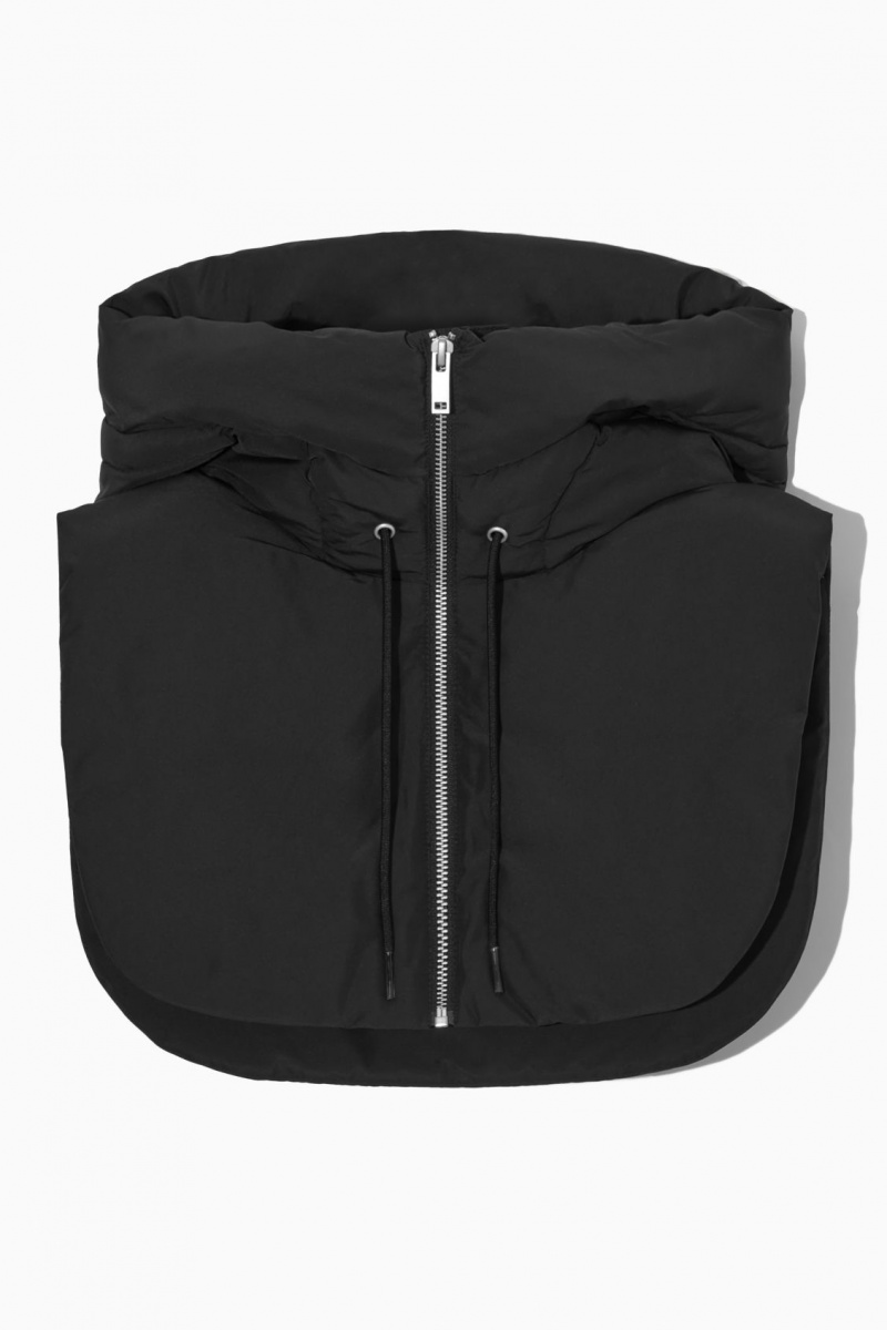 Women\'s COS Hooded Mock Collar Vest Black NZ-82UYIOZMA