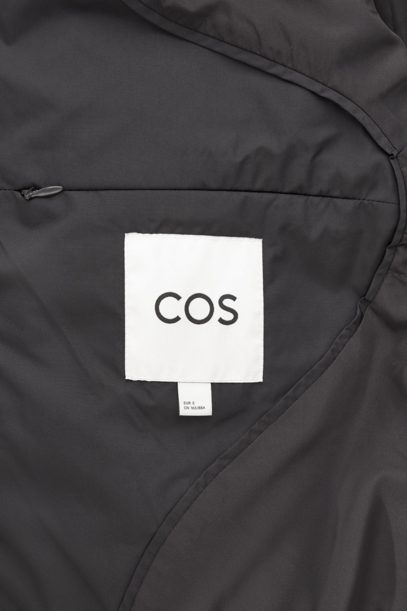 Women's COS Hooded Recycled Down Puffer Coats Black NZ-63NQGBTLD