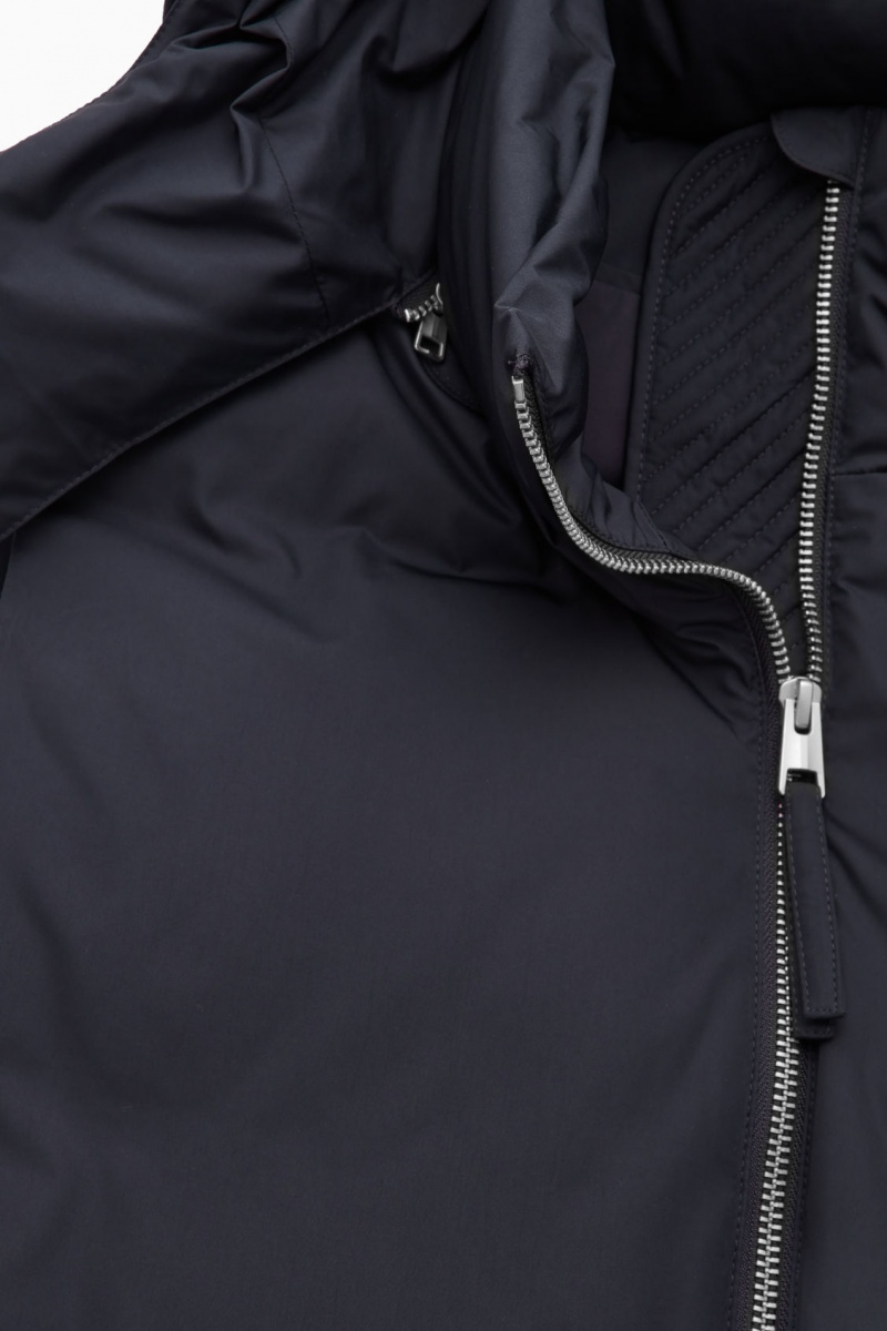 Women's COS Hooded Sleeveless Puffer Jackets Navy NZ-95XGONSVD