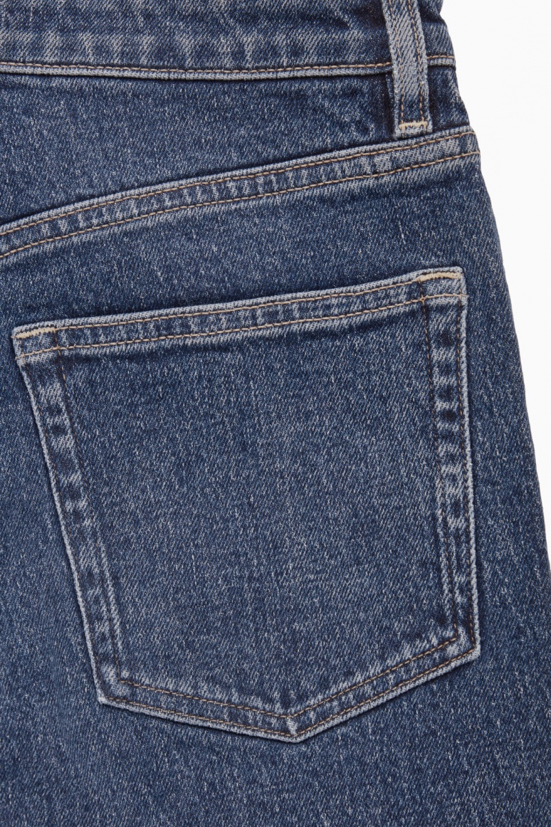 Women's COS Kick-Flare Ankle-Length Jeans Dark Blue NZ-87MFYCPHK