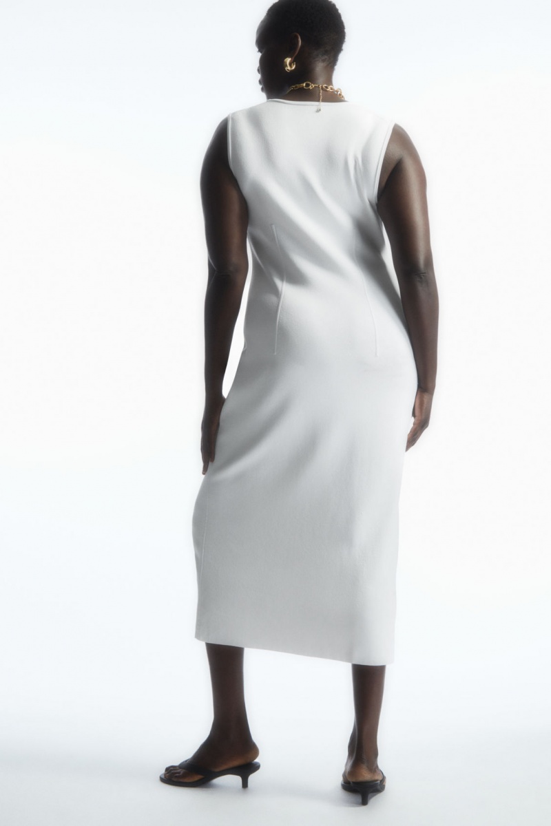 Women's COS Knitted Midi Dress White NZ-87EGAFNHC