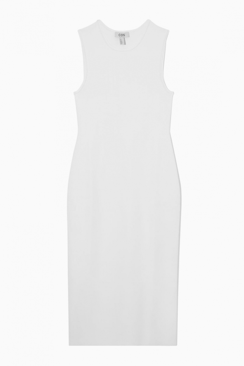Women's COS Knitted Midi Dress White NZ-87EGAFNHC