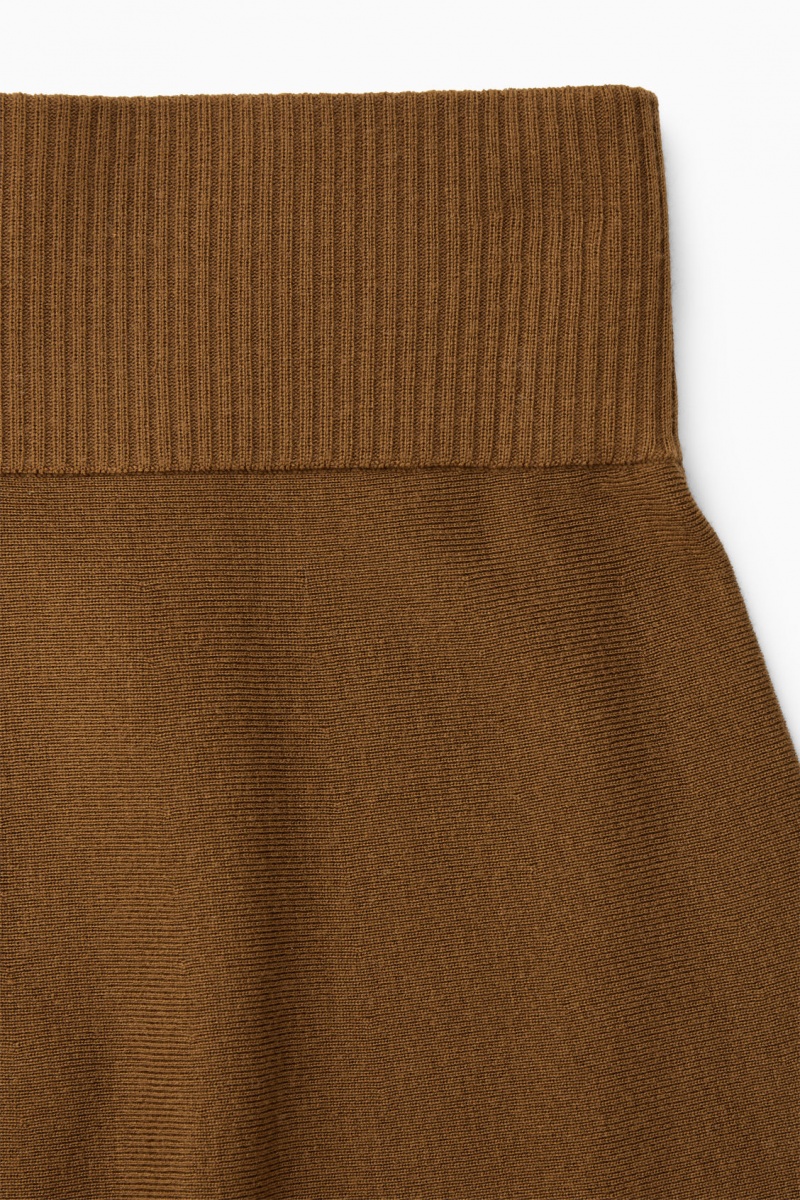 Women's COS Knitted Midi Skirt Brown NZ-69RBESDOV