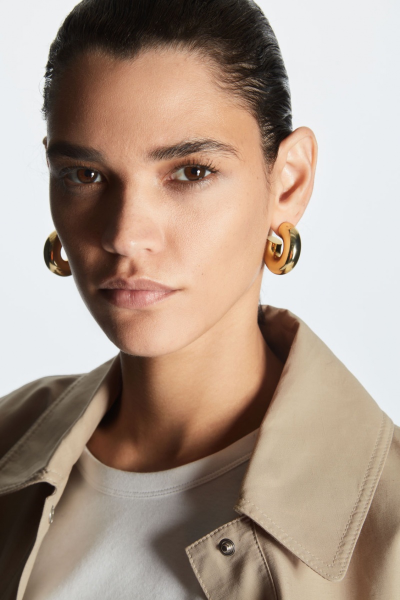 Women\'s COS Large Chunky Hoop Earrings Gold NZ-50ZQGWUAX