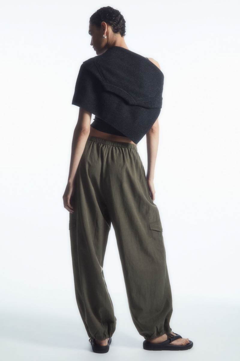 Women's COS Lightweight Drawstring Cargo Pants Light Brown NZ-94EPRMDCF