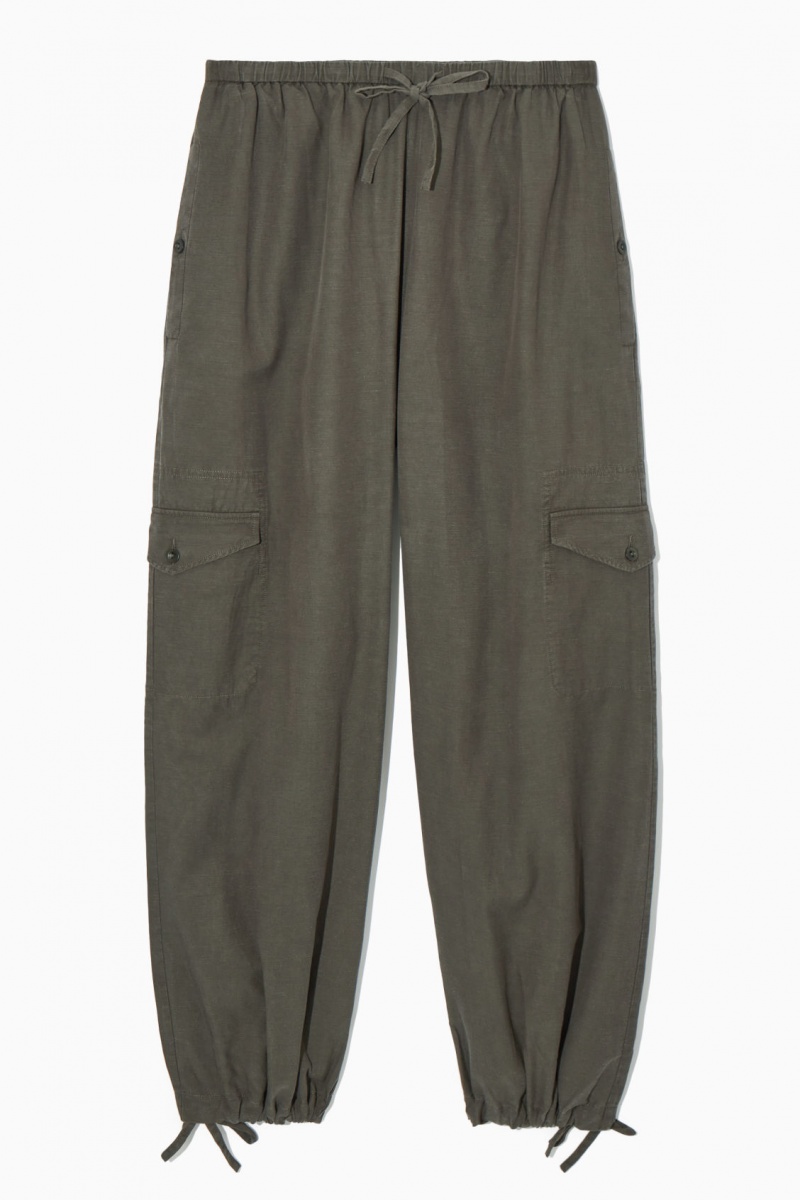 Women's COS Lightweight Drawstring Cargo Pants Light Brown NZ-94EPRMDCF