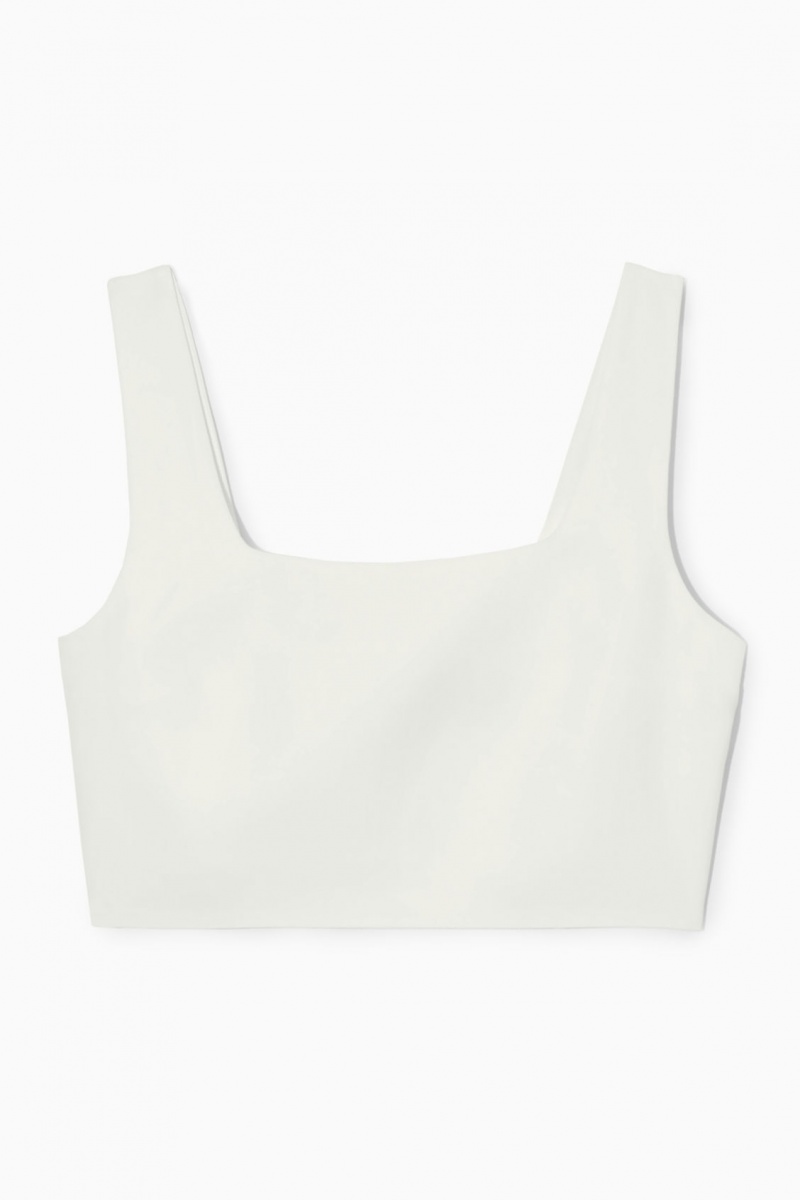 Women's COS Linen-Blend Bustier Bras White NZ-04QYWINPL