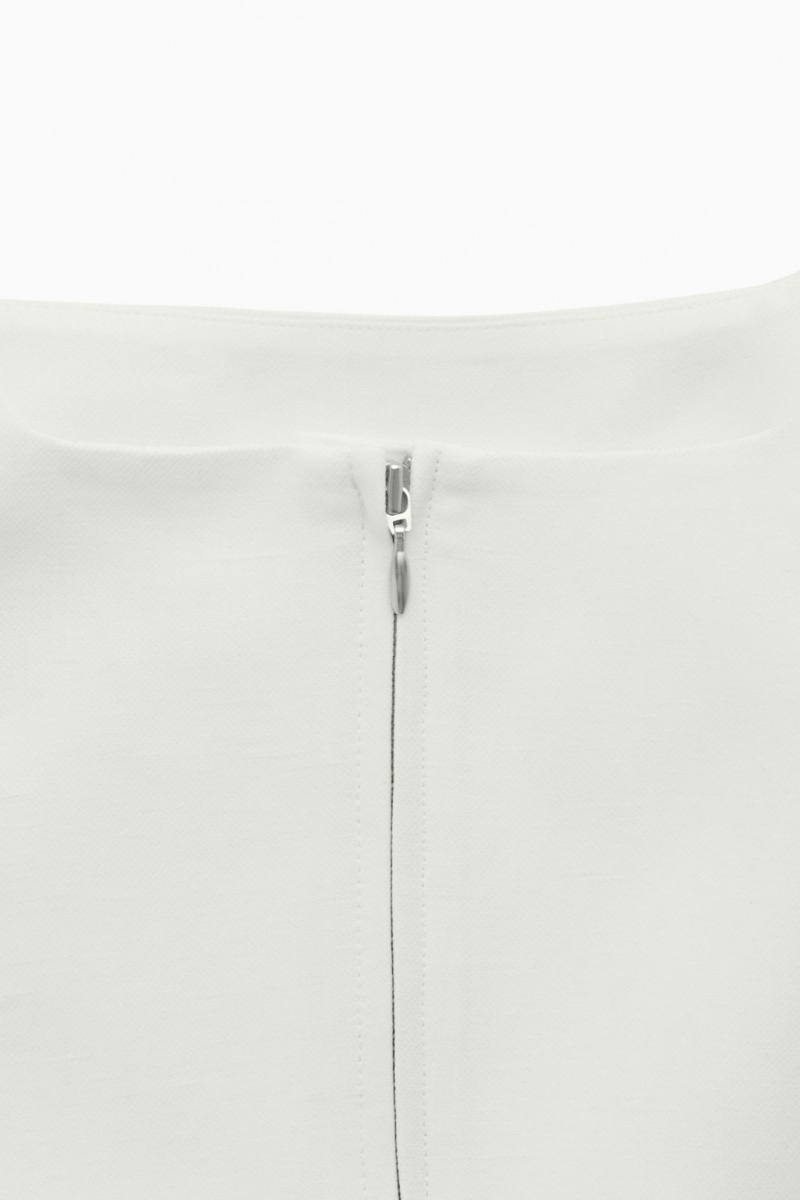 Women's COS Linen-Blend Bustier Bras White NZ-04QYWINPL